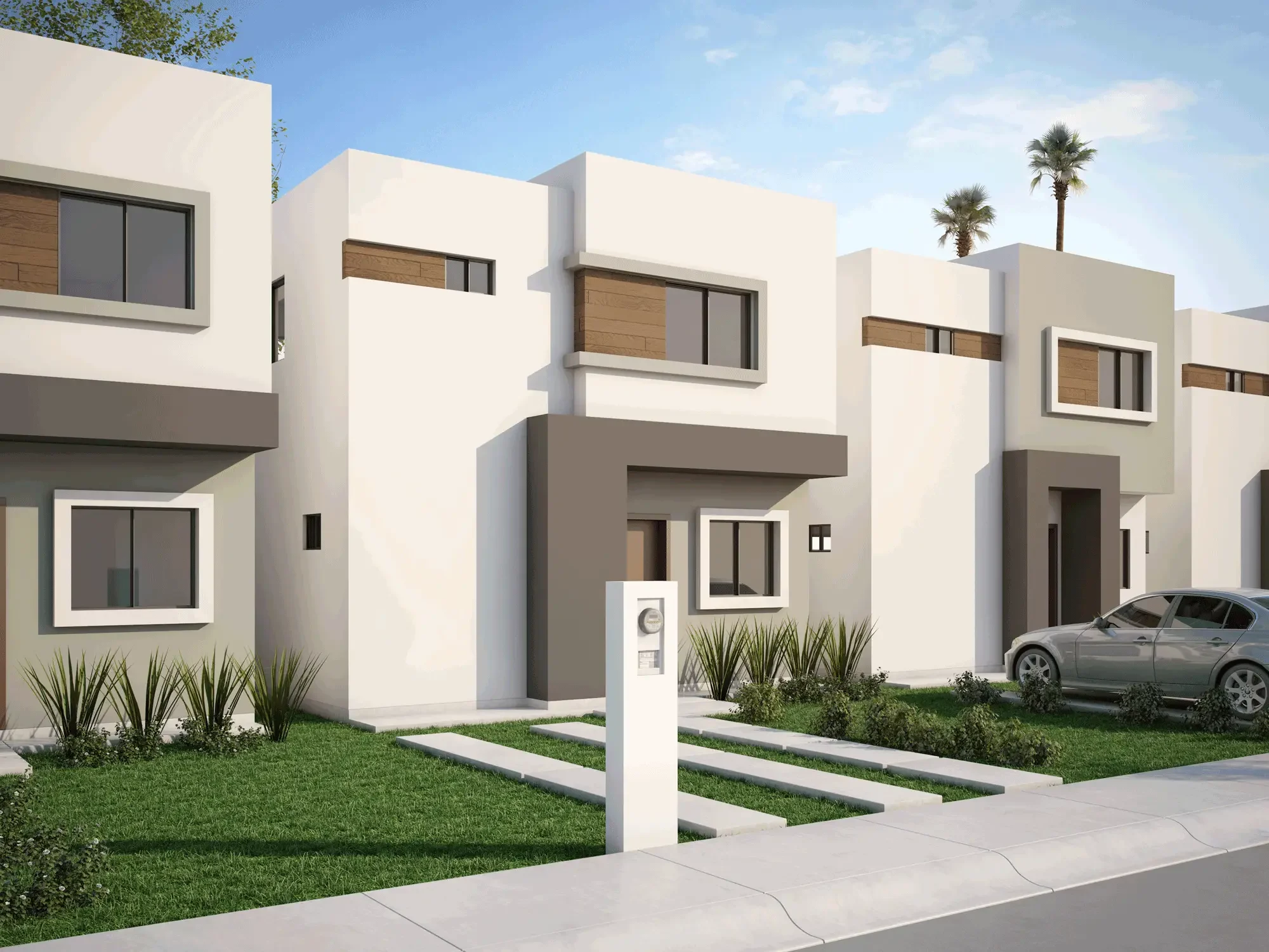 Modernas casas en la ciudad de Mexicali, situadas en la sección Iría de Residencial El Marques.