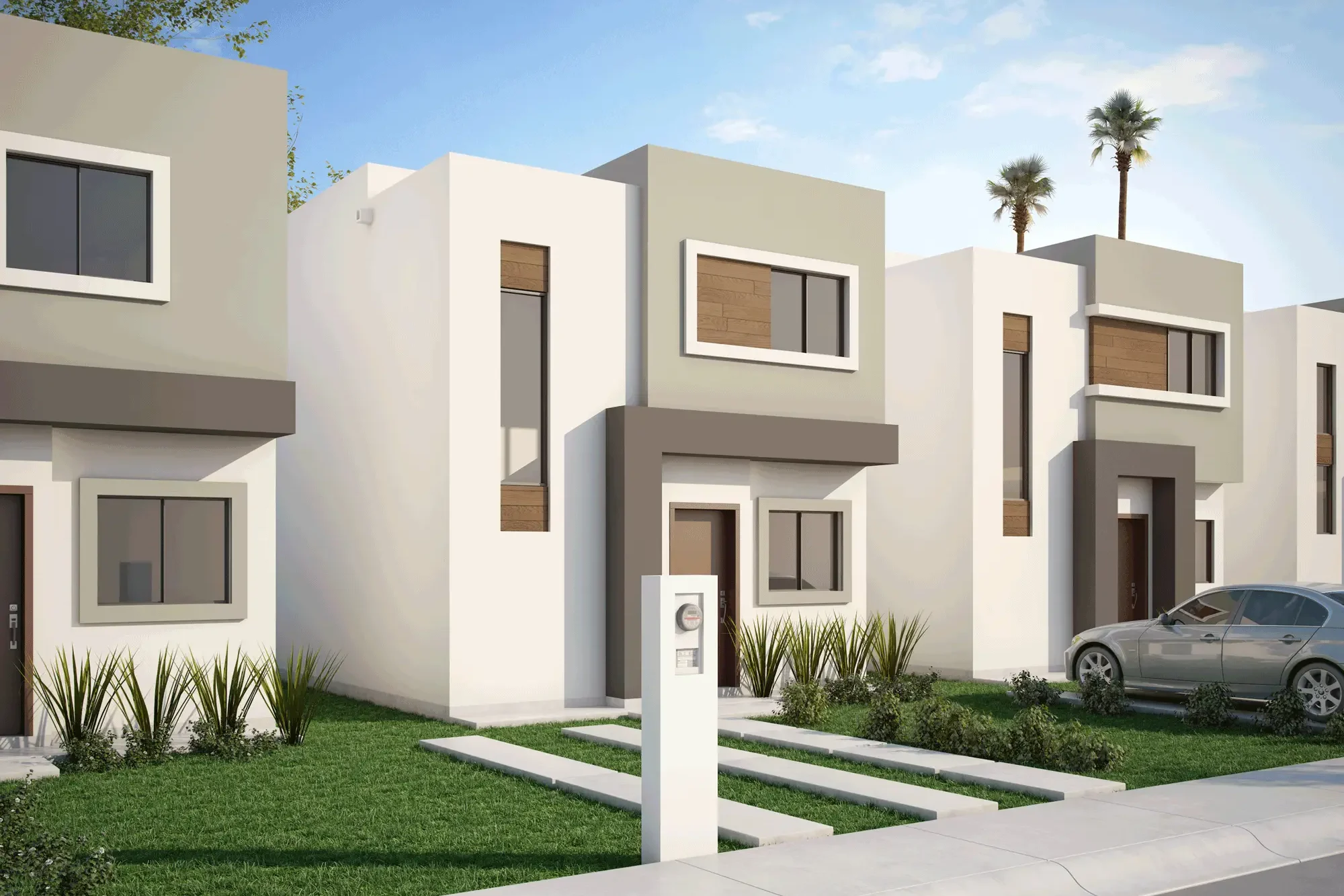 Vista de las recientes casas en la ciudad de Mexicali, situadas en la sección Iría de Residencial El Marques.